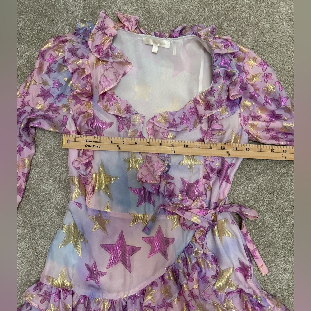 🎀 LoveShackFancy - Findlay Wrap Dress w Stars - size 2 - Pristine Condition 🎀 - Picture 10 of 13